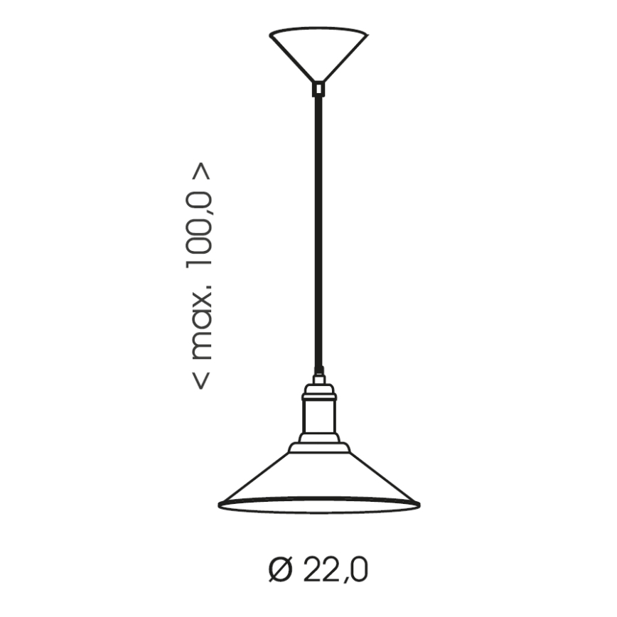 Brilagi - Hanglamp aan kabel FORGE 1xE27/60W/230V Ø 22 cm bruin