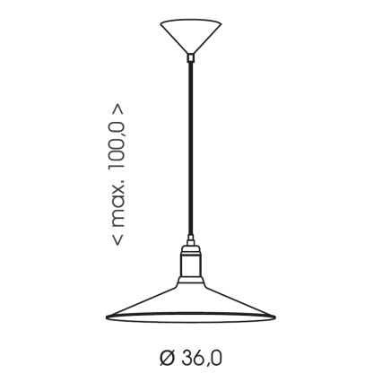 Brilagi - Hanglamp aan kabel FORGE 1xE27/60W/230V Ø 36 cm koper/patina