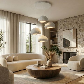 Brilagi - Hanglamp aan kabel LOVAL 4xE27/40W/230V Ø 95 cm wit