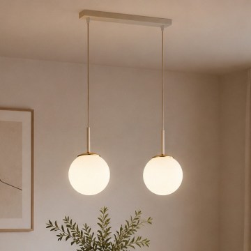 Brilagi - Hanglamp aan kabel MILO 2xE27/60W/230V beige/goud