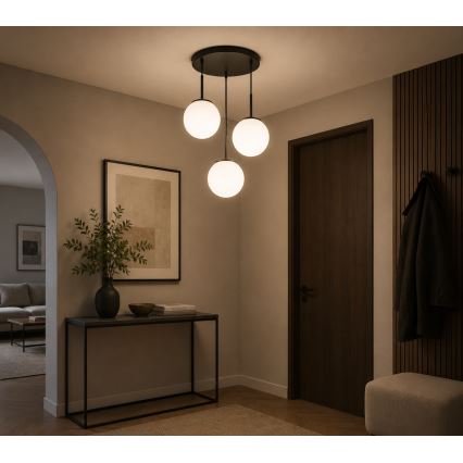 Brilagi - Hanglamp aan kabel MILO 3xE27/60W/230V zwart