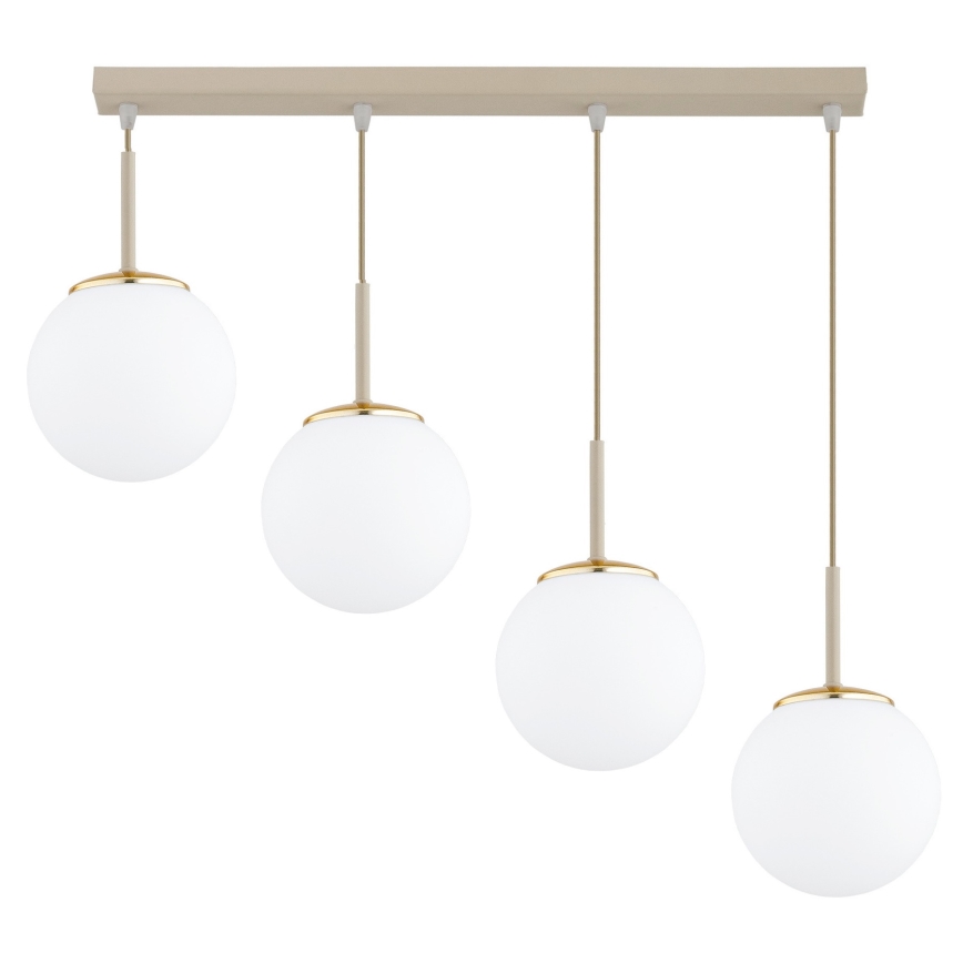 Brilagi - Hanglamp aan kabel MILO 4xE27/60W/230V beige/goud