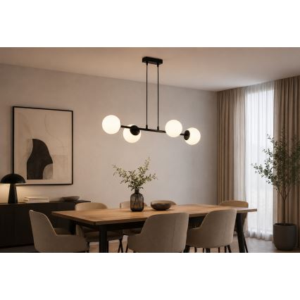 Brilagi - Hanglamp aan kabel MILO 4xE27/60W/230V zwart