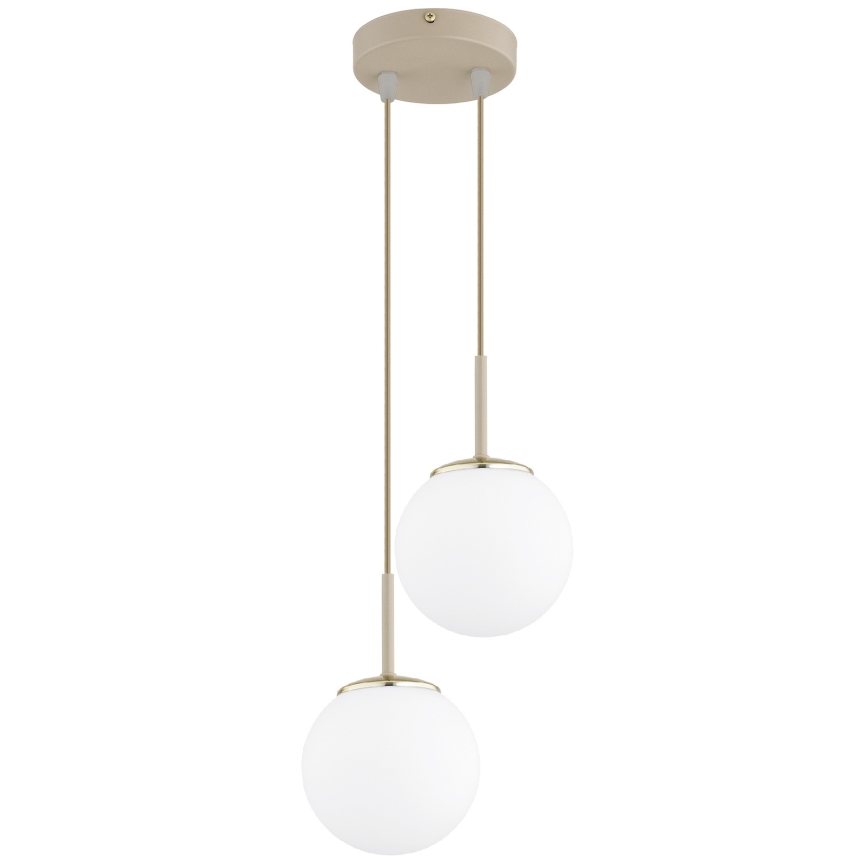 Brilagi - Hanglamp aan kabel MILO ECRU 2xE27/60W/230V beige/goud
