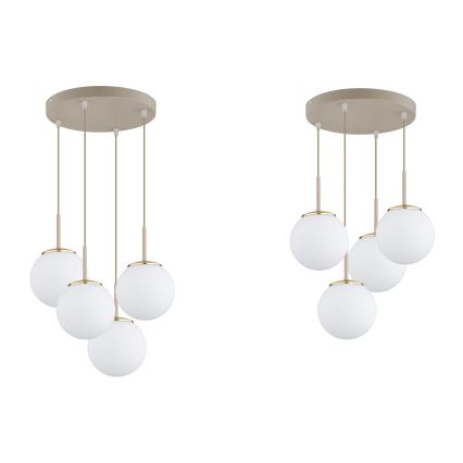 Brilagi - Hanglamp aan kabel MILO ECRU 4xE27/60W/230V beige/goud
