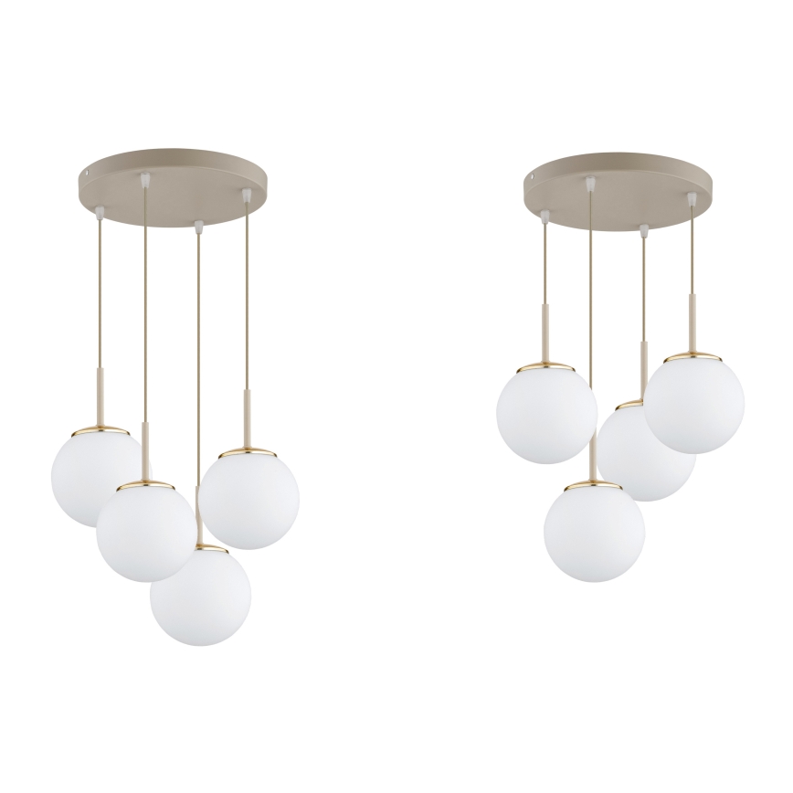 Brilagi - Hanglamp aan kabel MILO ECRU 4xE27/60W/230V beige/goud