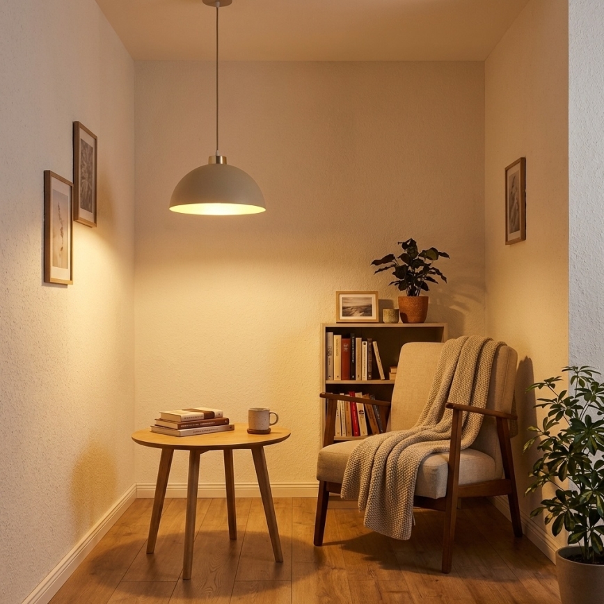 Brilagi - Hanglamp aan kabel MOON 1xE27/60W/230V Ø 30 cm beige/goud