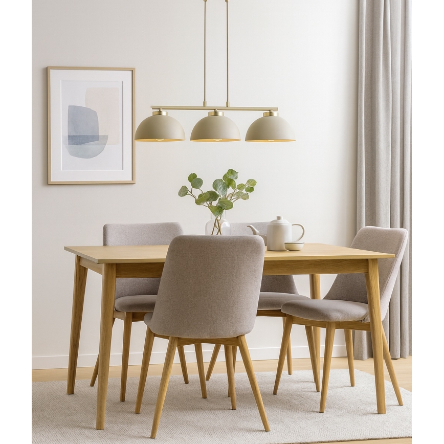 Brilagi - Hanglamp aan kabel MOON 3xE27/60W/230V beige/goud