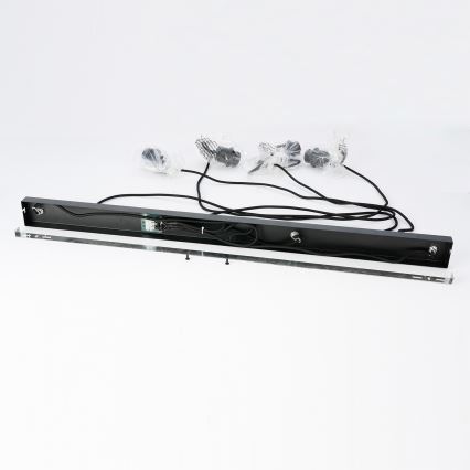Brilagi - Hanglamp aan kabel NORDIC WAVE 4xE27/15W/230V linnen/zwart
