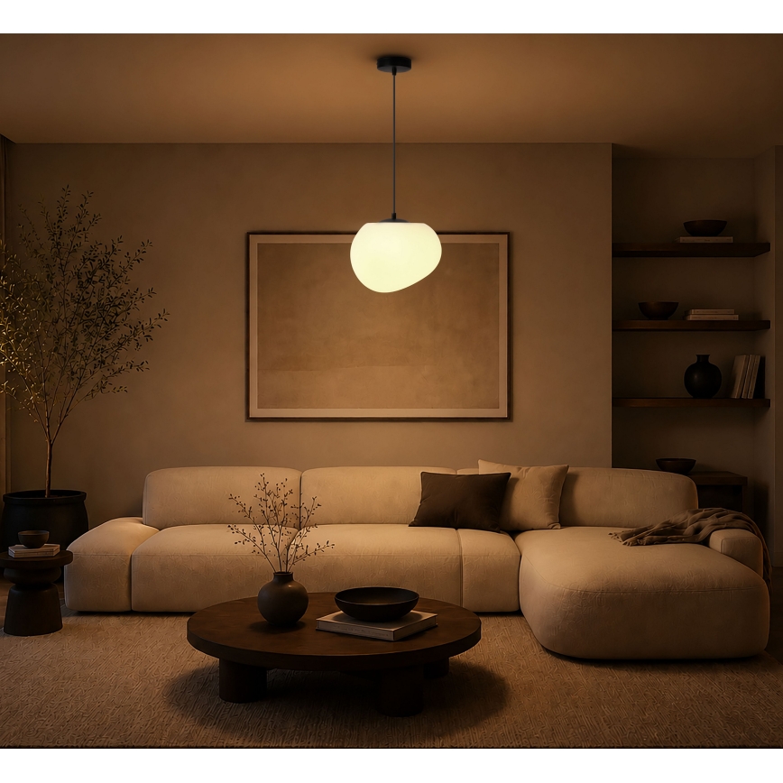 BRILAGI - Hanglamp aan kabel PEBBLES 1xE27/40W/230V Ø 25 cm zwart