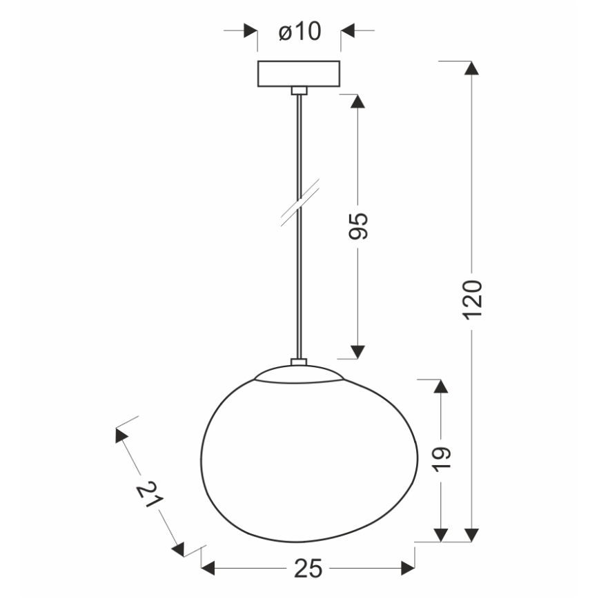BRILAGI - Hanglamp aan kabel PEBBLES 1xE27/40W/230V Ø 25 cm zwart