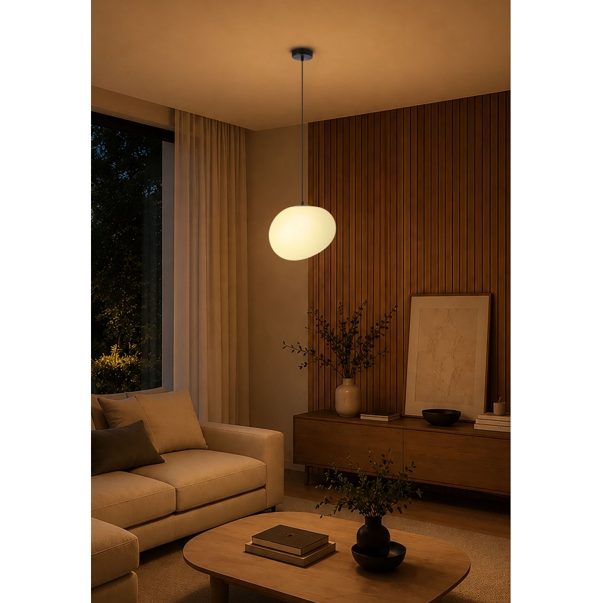 BRILAGI - Hanglamp aan kabel PEBBLES 1xE27/40W/230V Ø 30 cm zwart