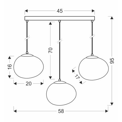 BRILAGI - Hanglamp aan kabel PEBBLES 3xE27/40W/230V zwart