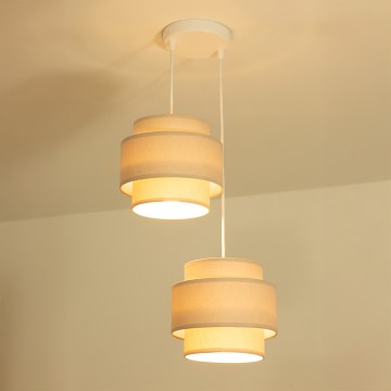 Brilagi - Hanglamp aan kabel RESNA 2xE27/60W/230V Ø 30 cm beige