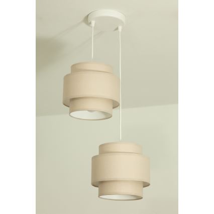 Brilagi - Hanglamp aan kabel RESNA 2xE27/60W/230V Ø 30 cm beige