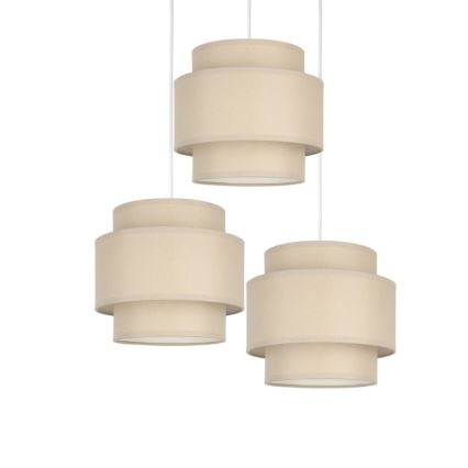 Brilagi - Hanglamp aan kabel RESNA 3xE27/60W/230V Ø45 cm beige