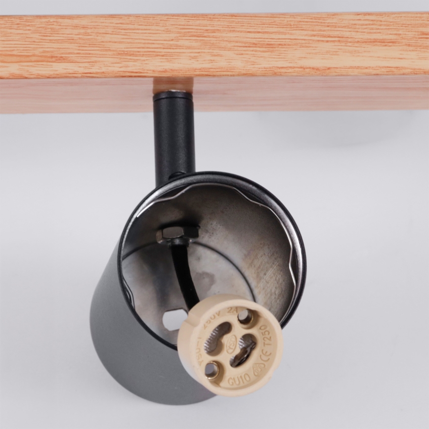 Brilagi - Hanglamp aan kabel SELE 6xGU10/30W/230V zwart/eikdecor