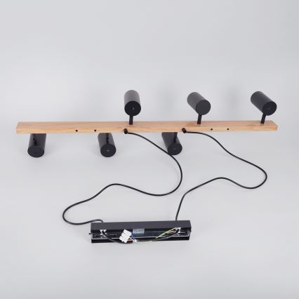 Brilagi - Hanglamp aan kabel SELE 6xGU10/30W/230V zwart/eikdecor