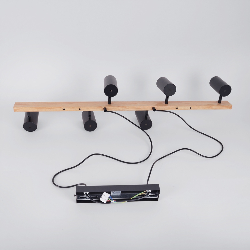 Brilagi - Hanglamp aan kabel SELE 6xGU10/30W/230V zwart/eikdecor