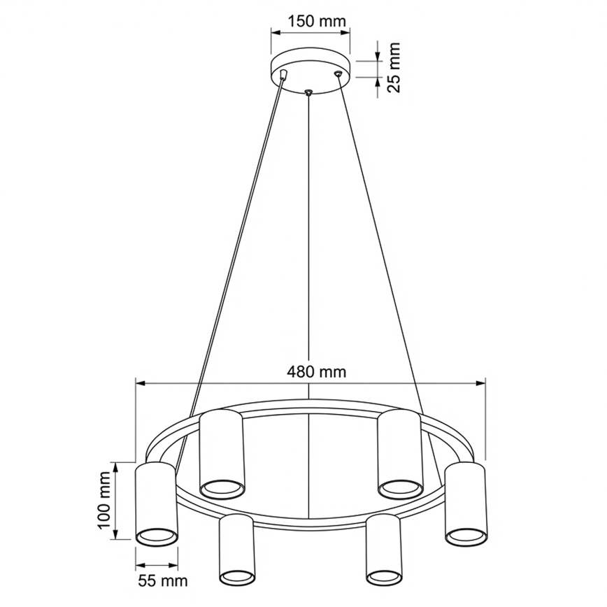 Brilagi - Hanglamp aan kabel SELE 6xGU10/30W/230V zwart