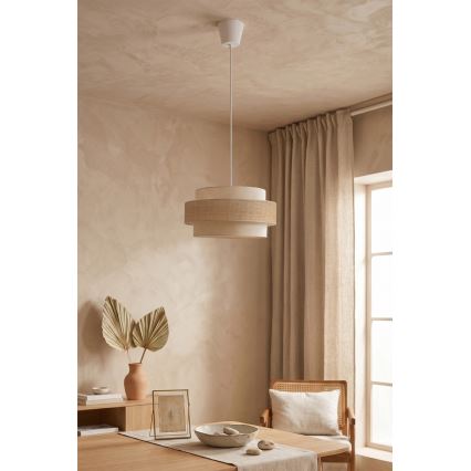 Brilagi - Hanglamp aan kabel SPACE 1xE27/60W/230V Ø 40 cm beige/crème