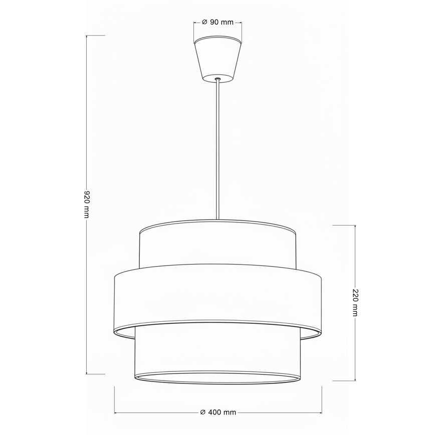 Brilagi - Hanglamp aan kabel SPACE 1xE27/60W/230V Ø 40 cm beige/crème