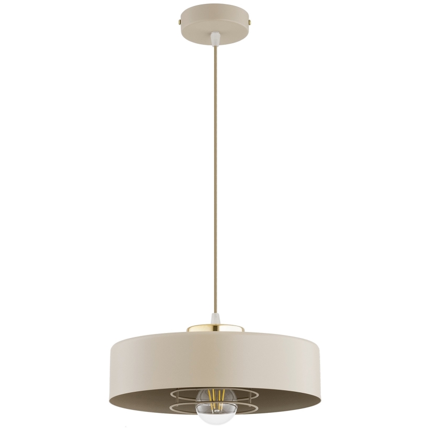 Brilagi - Hanglamp aan kabel SPRING 1xE27/60W/230V Ø 30 cm beige/goud