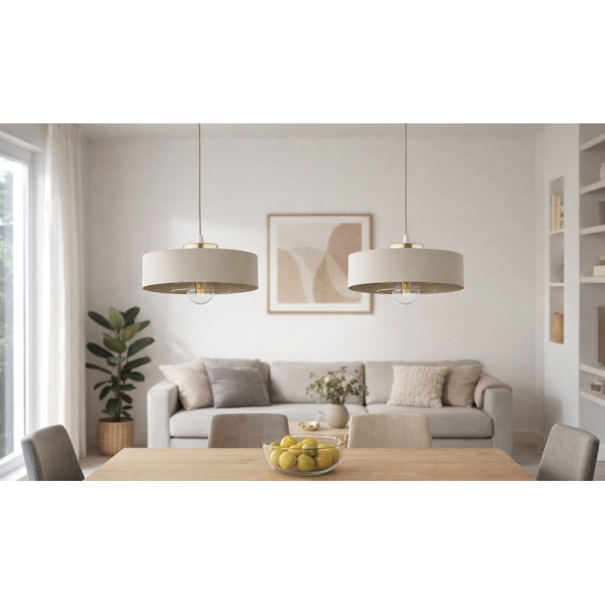 Brilagi - Hanglamp aan kabel SPRING 1xE27/60W/230V Ø 30 cm beige/goud