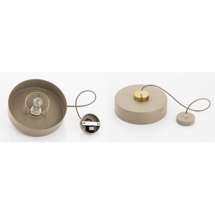 Brilagi - Hanglamp aan kabel SPRING 1xE27/60W/230V Ø 30 cm beige/goud