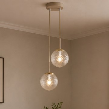 Brilagi - Hanglamp aan kabel STELLA 2xE27/60W/230V beige/goud