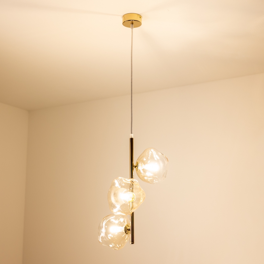 BRILAGI - Hanglamp aan kabel VULCANO 3xG9/8W/230V goud/rookbeige
