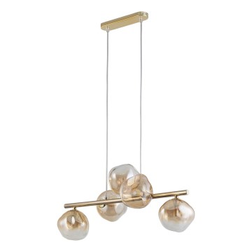 Brilagi - Hanglamp aan kabel VULCANO 5xG9/8W/230V goudkleurig/gerookt beige