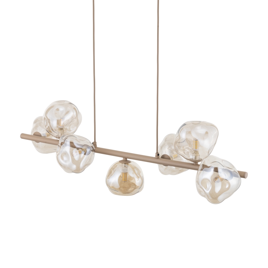 Brilagi - Hanglamp aan kabel VULCANO 7xG9/8W/230V beige/rookkleurig beige