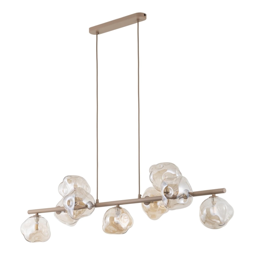 Brilagi - Hanglamp aan kabel VULCANO 9xG9/8W/230V beige/gerookt beige