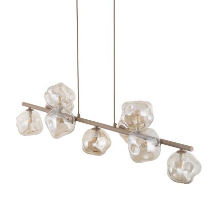 Brilagi - Hanglamp aan kabel VULCANO 9xG9/8W/230V beige/gerookt beige
