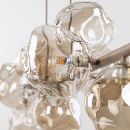 Brilagi - Hanglamp aan kabel VULCANO 9xG9/8W/230V beige/gerookt beige