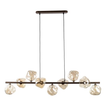 Brilagi - Hanglamp aan kabel VULCANO 9xG9/8W/230V bruin/rookbeige
