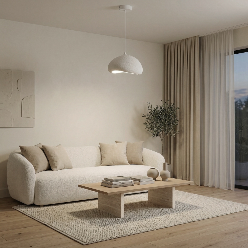 Brilagi - Hanglamp aan kabel WABI SABI 1xE27/40W/230V Ø 35 cm wit