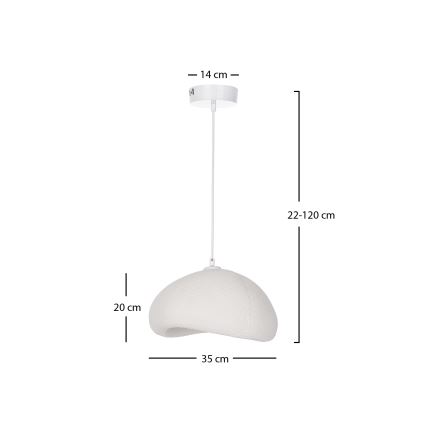 Brilagi - Hanglamp aan kabel WABI SABI 1xE27/40W/230V Ø 35 cm wit