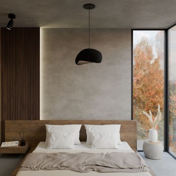 Brilagi - Hanglamp aan kabel WABI SABI 1xE27/40W/230V Ø 35 cm zwart