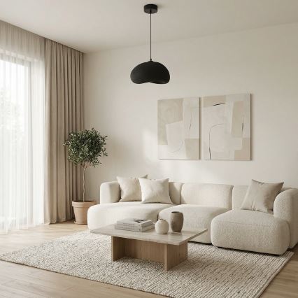 Brilagi - Hanglamp aan kabel WABI SABI 1xE27/40W/230V Ø 35 cm zwart