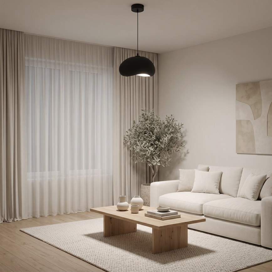 Brilagi - Hanglamp aan kabel WABI SABI 1xE27/40W/230V Ø 35 cm zwart