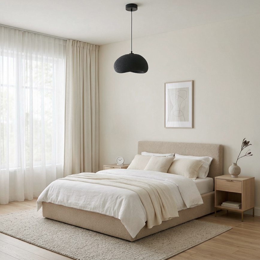 Brilagi - Hanglamp aan kabel WABI SABI 1xE27/40W/230V Ø 35 cm zwart