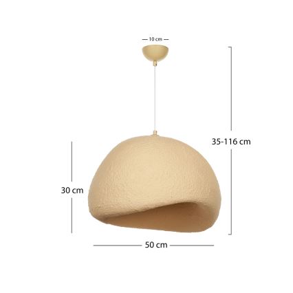 Brilagi - Hanglamp aan kabel WABI SABI 1xE27/40W/230V Ø 50 cm beige