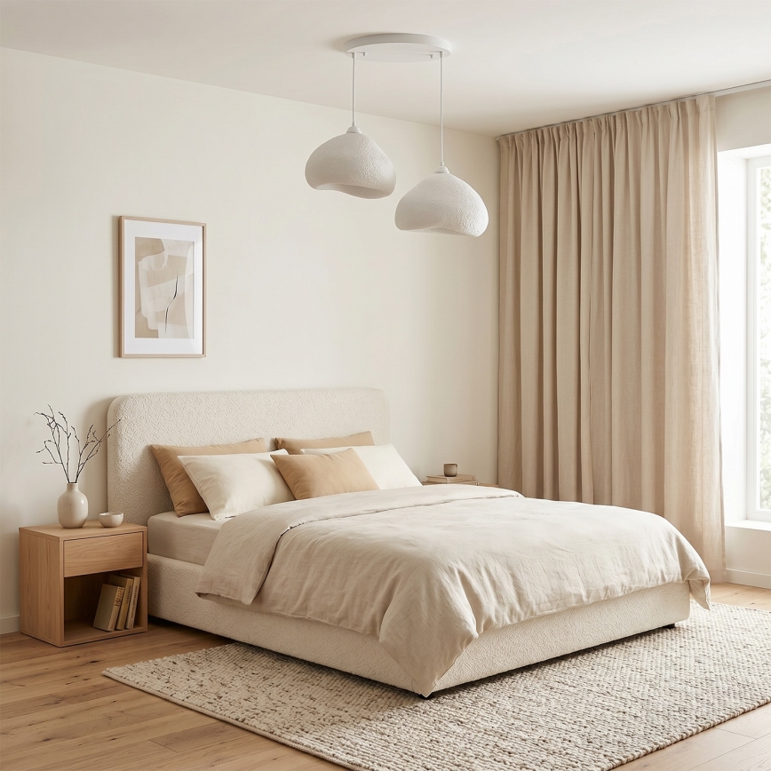 Brilagi - Hanglamp aan kabel WABI SABI 2xE27/40W/230V Ø 45 cm wit