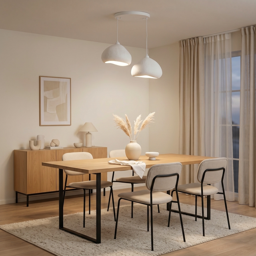 Brilagi - Hanglamp aan kabel WABI SABI 2xE27/40W/230V Ø 45 cm wit