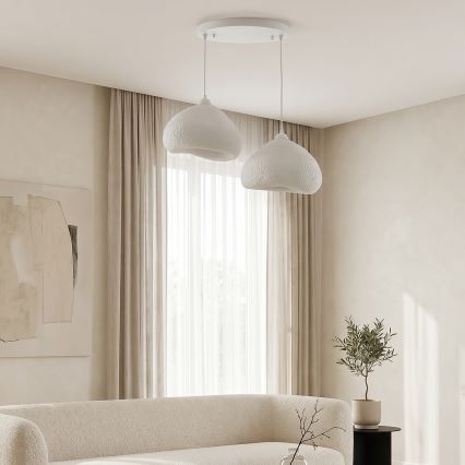 Brilagi - Hanglamp aan kabel WABI SABI 2xE27/40W/230V Ø 45 cm wit