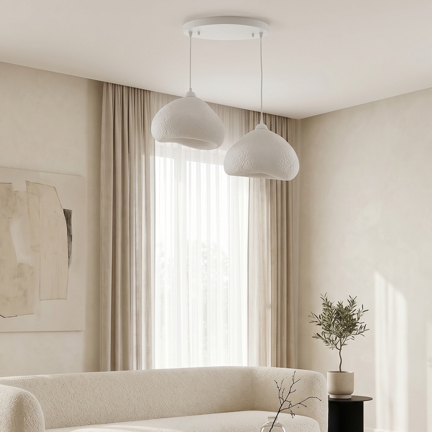 Brilagi - Hanglamp aan kabel WABI SABI 2xE27/40W/230V Ø 45 cm wit