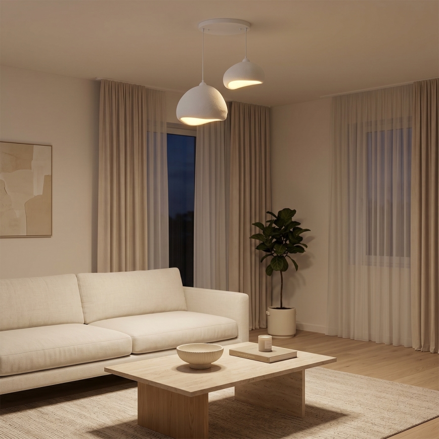 Brilagi - Hanglamp aan kabel WABI SABI 2xE27/40W/230V Ø 70 cm wit