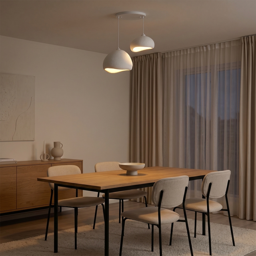 Brilagi - Hanglamp aan kabel WABI SABI 2xE27/40W/230V Ø 70 cm wit